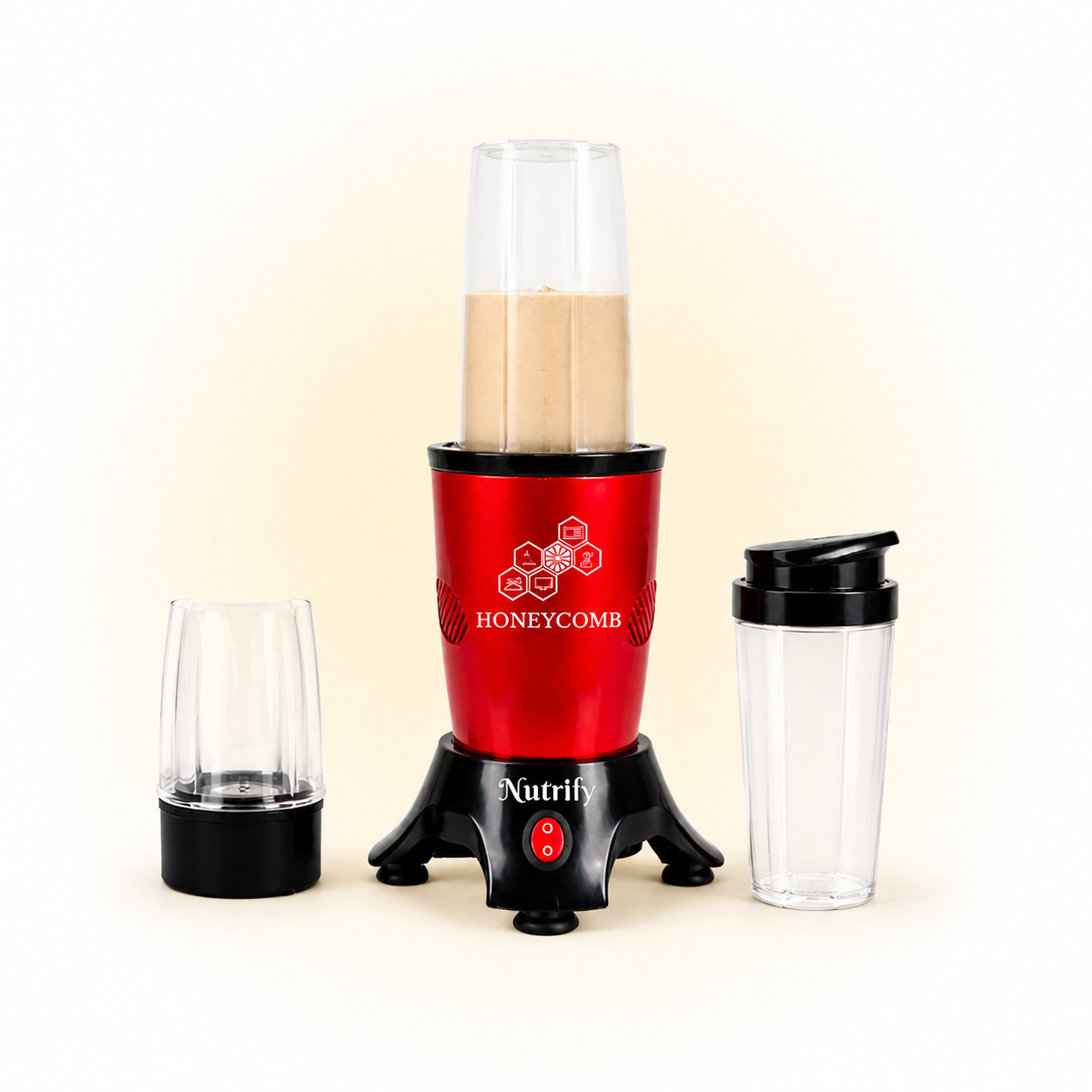 HONEYCOMB NUTRIFY 450W Pro | Nutri Mixer Grinder 3 Jars ( Cranberry Red )