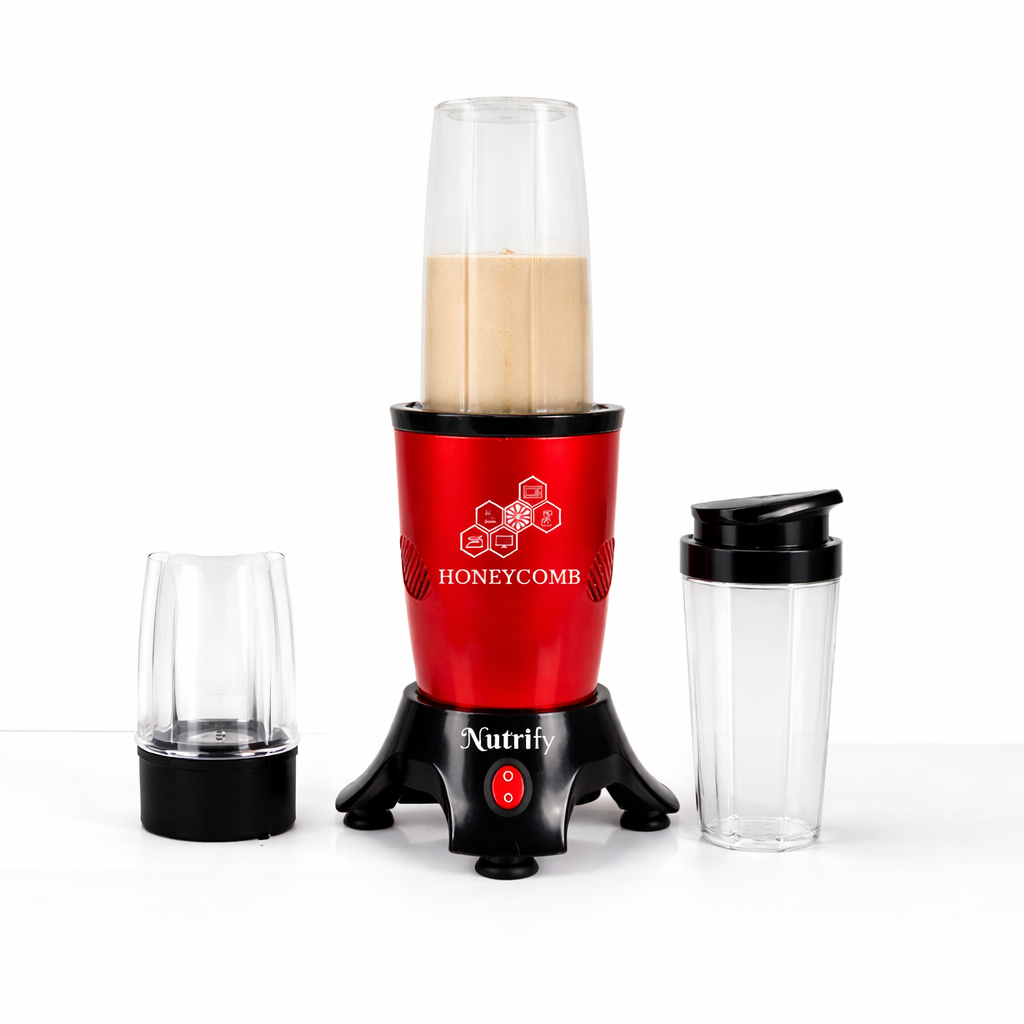 HONEYCOMB NUTRIFY 450W Pro | Nutri Mixer Grinder 3 Jars ( Cranberry Red ) - Image 2