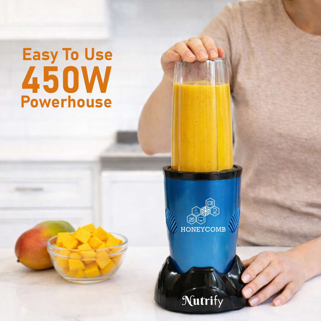 HONEYCOMB NUTRIFY 450W | Nutri Mixer Grinder 2 Jars ( Turquoise ) - Image 5