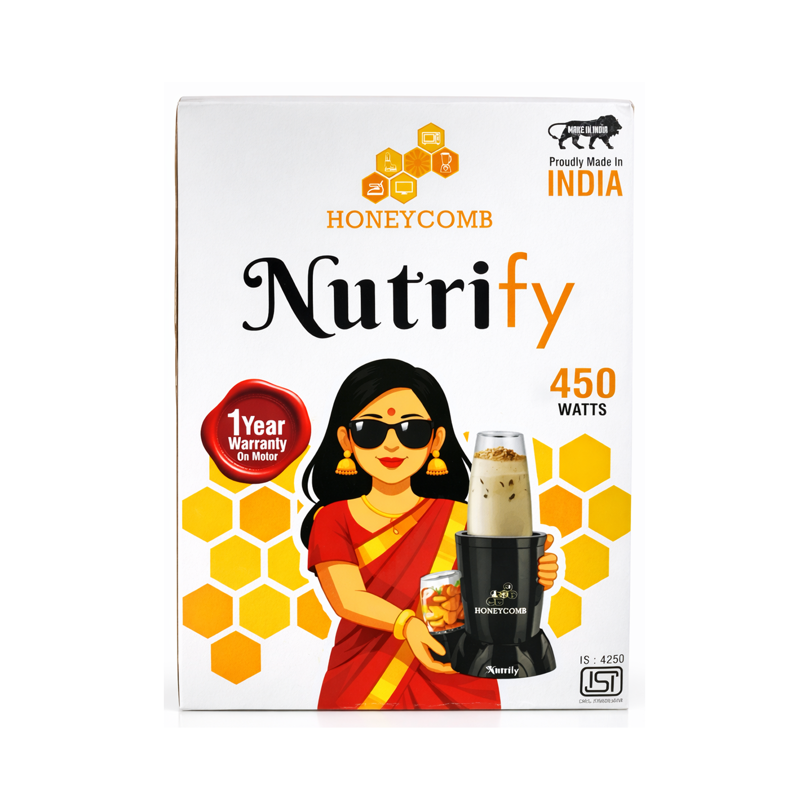 HONEYCOMB NUTRIFY 450W Pro | Nutri Mixer Grinder 3 Jars ( Copper ) - Image 4