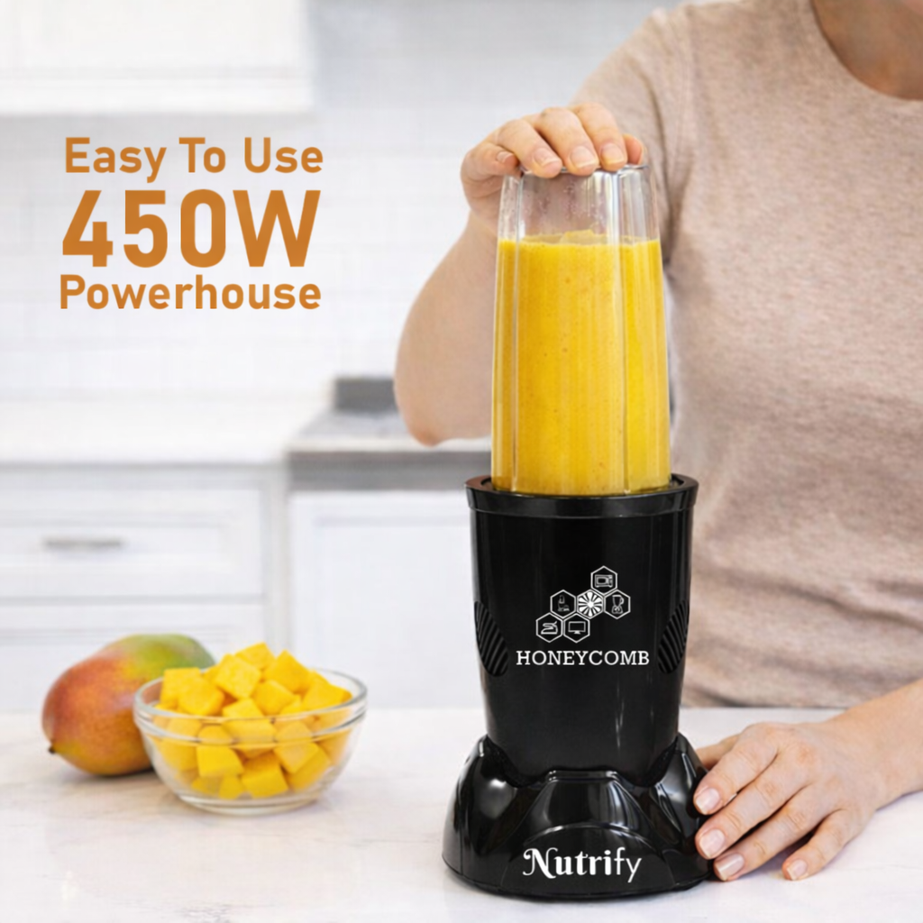 HONEYCOMB NUTRIFY 450W | Nutri Mixer Grinder 5 Jars ( Jet Black ) - Image 6