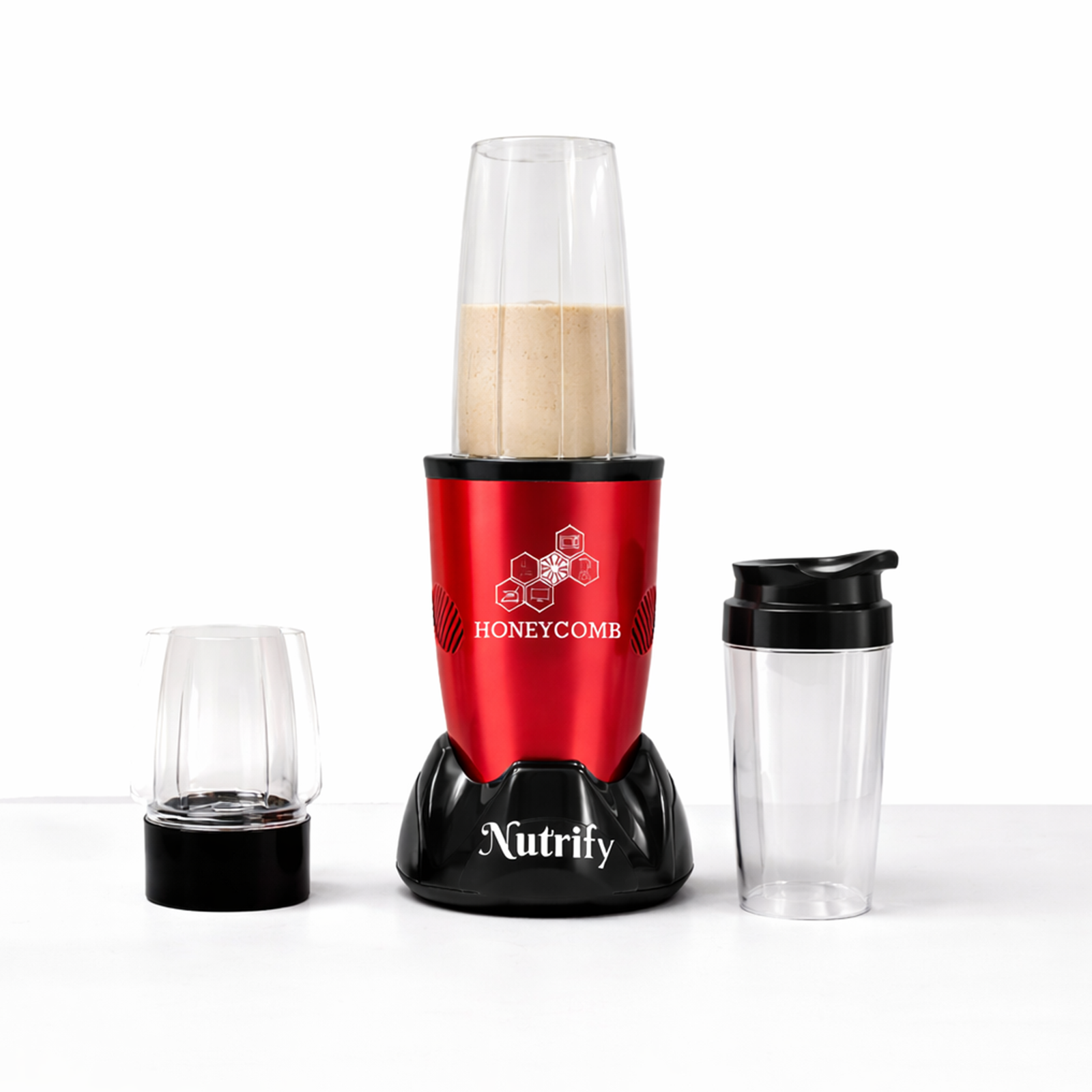 HONEYCOMB NUTRIFY 450W | Nutri Mixer Grinder 3 Jars ( Cranberry Red ) - Image 3